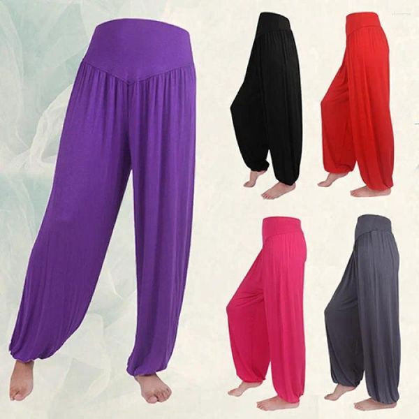 Pantalones de mujer Harén FELO Long Long Boho Dance Dance Yoga Fitness Deportes deportistas Bloomers