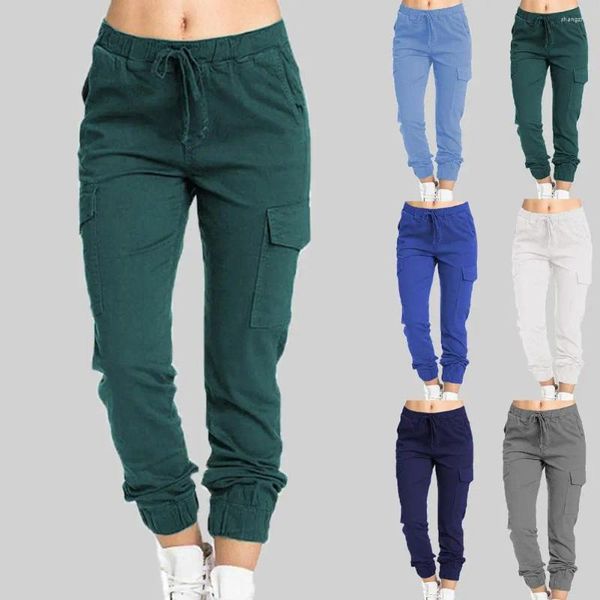 Pantalones de mujeres Harén Harén Solidal Casual Casual Safari Estilo de moda Fashion Streetwear Sports Pockets Trabajo Pantel