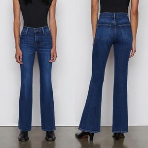 Pantalons pour femmes Femmes Taille haute Élastique Pantalon en denim évasé 2024 Mode Slim Lady Jeans