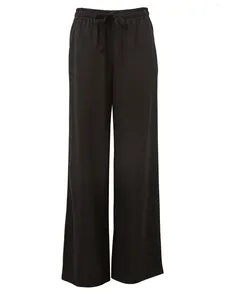 Pantalon Palazzo en lin pour femmes, style Boho, jambes larges, cordon de serrage, taille haute décontractée, pantalon Long avec poches, été