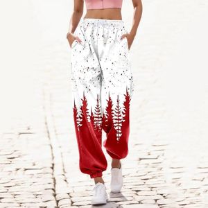 Pantalon femme joyeux noël mode pantalon arbre noël imprimé bas pantalons de survêtement salle de sport Fitness entraînement femme Joggers