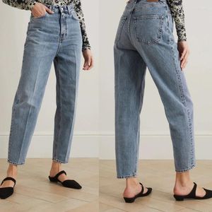 Pantalons pour femmes, jean taille haute, couleur unie, neuvième printemps et automne