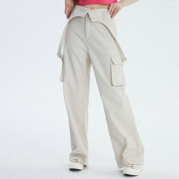 Pantalones para mujer Mujeres Retro American Suspenders Primavera Verano Ins Estilo Moda Tendencia High Street Design Sense Jeans Color Sólido Nicho