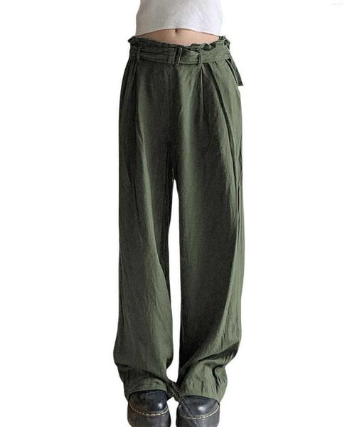 Pantalones de mujer Cargo de camuflaje para mujer con cordón ajustable Cadera elegante para ropa de calle informal