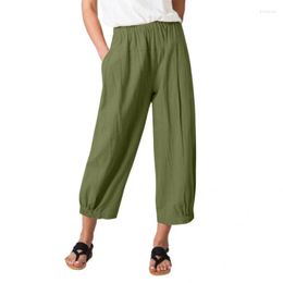 Pantalon f￩minin Capris Femmes Cropitues Trendy Colorfast Stretch Cuff Leisure Pocket Ninth for Work Lady