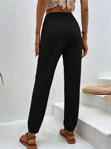 Pantalon confortable pour femme avec taille élastique et poches – Bas de pyjama doux et extensible pour un sommeil relaxant