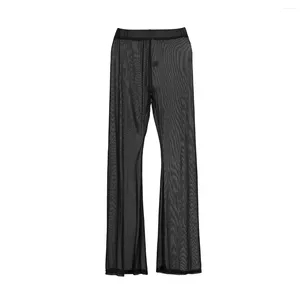 Pantalon pour femmes femmes en maille bien en maille en bikini couvrent les maillots de bain de plage larges transparents