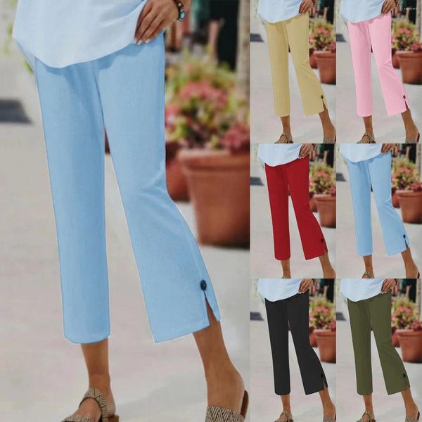 Pantalones de mujeres Mujeres Sólido de bolsillo informal