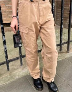 Pantalon Femme Femmes Streetwear Baggy Cargo Vintage Blanc Taille Basse Poches Droites Casual Harajuku Solide Pantalon De Survêtement Pantalon De Cordon