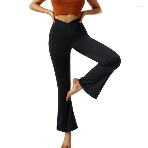 Pantalons pour femmes Femmes V Cross Taille Leggings Printemps Automne 2023 Couleur unie / Motif imprimé Tie-dye Yoga en 10 couleurs