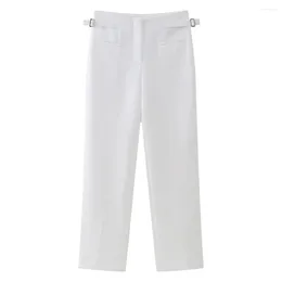 Pantalones de mujeres Women White Leg Relea Cargo Loose Street Rock Style Ropa casual Trabajo para la oficina de negocios Slacks