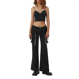 Pantalon féminin pantalon large à jambes adultes adultes de style punk