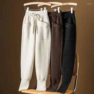 Pantalons pour femmes Femmes Hiver Casual Épais Harem Salopette d'entraînement Pantalon de survêtement ample Streetwear Pantalon de jogging