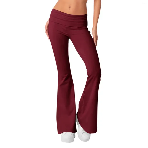 Pantalones para mujer Mujeres Yoga Bell-Bottoms Tight Scrunch BuLifting Danza Baja Cintura Medias Deporte Gimnasio Correr Transpirable Fitness Leggings