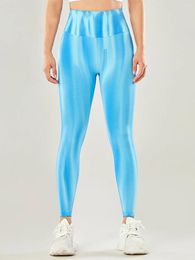 Pantalons pour femmes Femmes Yoga Taille haute Tie-Dye Imprimer Extensible Hip Lift Jambières d'exercices Exercice Courir Sport Work Out Pantalon