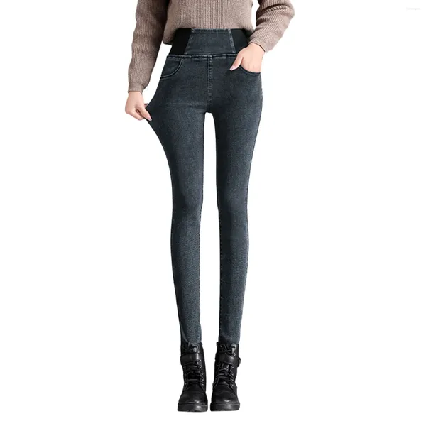 Pantalones para mujer Jeans de cintura alta para mujer Black Slim Fit Elástico Ladies Denim Stretch Leggings Levantamientos Nalgas Lápiz Streetwear