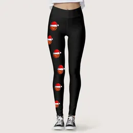 Pantalons Femmes Femmes Joyeux Noël Leggings Pour Gym Dessin Animé Drôle Yoga Collants Compression Courir Fitness Pantalon Robe Feminino