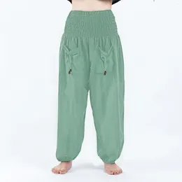 Pantalones de mujer Pantalones de carga holgados de color sólido para mujer Pantalones de jogging de cintura alta Pantalones de jogging Pierna ancha Elástico Casual