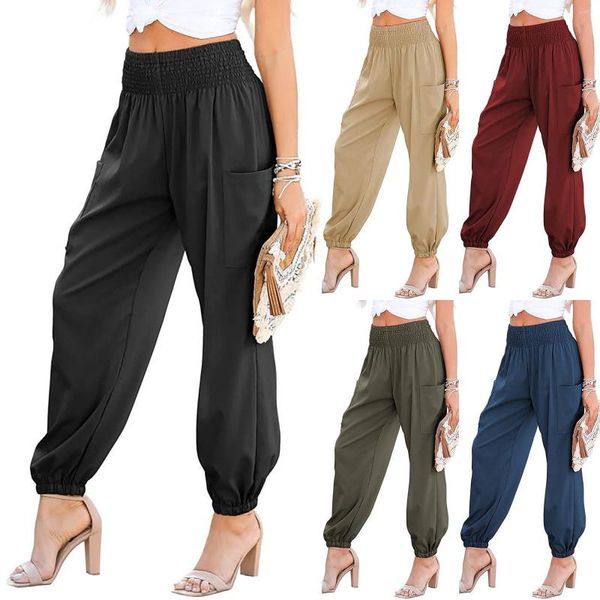 Pantalones para mujer para mujer Verano Boho Business Casual Smocked High Little Girls Yoga Tamaño 5 Maternidad para mujeres sobre el vientre