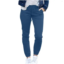Dames broek dames joggingbroek mode zomer slanke zak vaste kleur casual recht losse broek pantalon femme