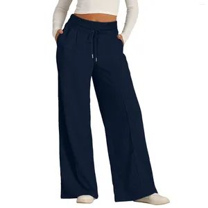 Pantalons de travail amples et décontractés pour femmes, avec poches, surdimensionnés, jambes larges, pantalons de survêtement légers, vêtements confortables