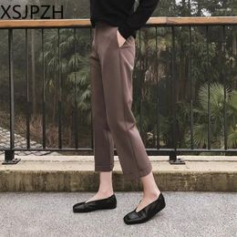 Damesbroeken XSJPZH 2024 Koreaanse stijl High-Tailed Harlan Pant rechte been veelzijdige mode vrouwelijke pijp broek Casual vrouw