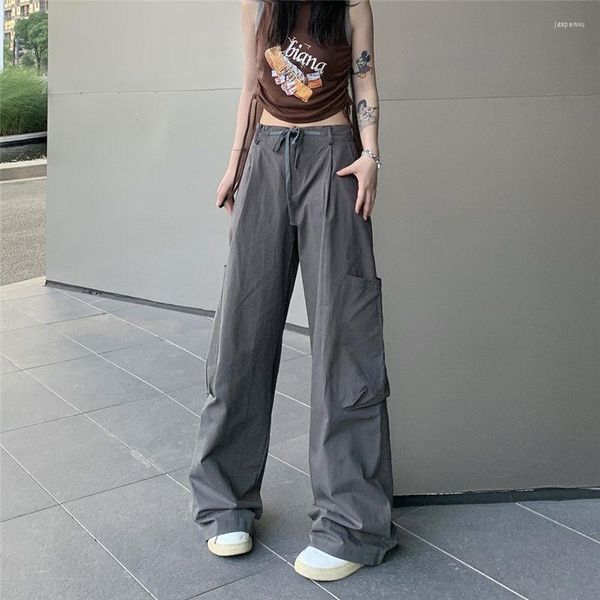 Pantalon Femme Y2K Harajuku Techwear Poches Pantalon Cargo Blanc Femmes Gothique Punk Parachute Femme Jogging Pantalon Grunge