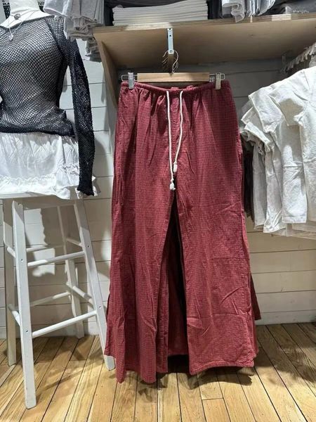 Pantalones de mujer Yaphleet chicas vintage y2k pablo rojo pierna ancha 2024 moda damas algodón suave pantalones dulces para mujeres joggers pantalón elegante