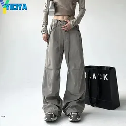 Pantalon féminin yiciya y2k style grosse poche basse taille parachute pantalon de mode d'été femme pleine longueur pantalon baggy tenues 2024 90s