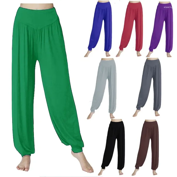 Pantalon de Yoga pour femmes, doux, confortable, ample, décontracté, lanterne, mode, couleur unie, Jogging en plein air, plage, survêtement