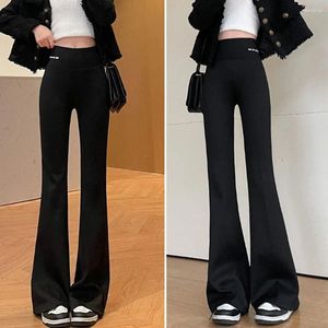 Pantalons pour femmes Yoga Sport Femmes Leggings à jambes larges Casual Long Simple Pantalon noir Bootcut Gym Femme Élastique