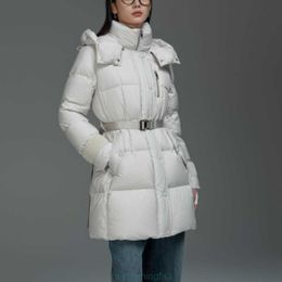 Parkas Gaoke pour femmes, nouveau produit d'hiver 2023, manteau à capuche mi-long en duvet d'oie, à lacets pour plus de chaleur et une veste légère de style mongol