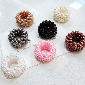 Dames Pearl Beads Hair Ring Fashion Elastic Hair Bands Scrunchies Ponytail Holder Rubberen Band Haaraccessoires voor meisjes