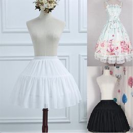 Enagua para mujer Crinoline Birdcage Cosplay Underskirt Sweet Tutu 2 Hoop Falda para boda ajustable para Lolita Girl2447