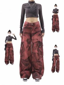 Femme Rose Baggy Cargo Jeans Oversize Années 90 Esthétique Vintage Cowboy Pantalon Harajuku Taille Haute Denim Pantalon Y2k Années 2000 Vêtements e4lV #