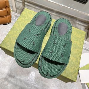 Sandales à plateforme pour femmes, pantoufles d'été, pantoufles de styliste, chaussures d'extérieur, sandales à la mode, talons de plage, pantoufles, mules décontractées en toile