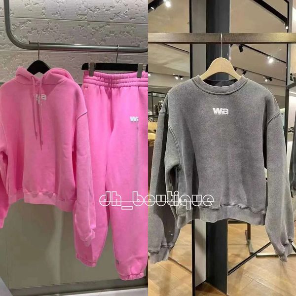 Sweat-shirts de taille plus féminine Sweathirts Femme Hoodie Aexand Wang Vraies Sports Coton Tracks Suit Men Men Pink Pollver Us S-XL