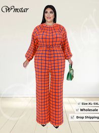 Femmes de combinaison de taille plus femme Rompers Wmstar Jumps combinaisons avec des tenues à plaid à carre