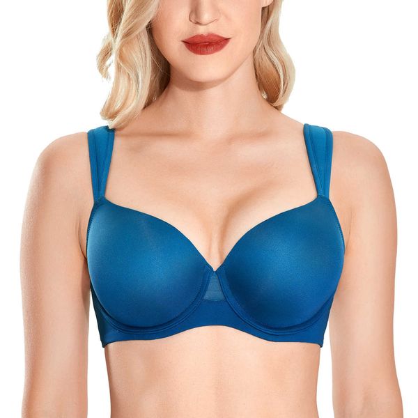 Sujetador de contorno con aros sin costuras con correa cómoda y forro ligero de talla grande para mujer 34-46 B-F 210623