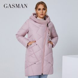Manteaux grande taille pour femmes Manteaux GASMAN veste d'hiver taille L 6XL Mode rose Manteau femme Marque Mode Coton épais Coupe-vent Parka à capuche 1702 220922