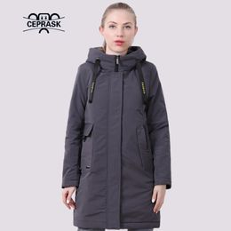 Mujeres s Tallas grandes Abrigos Abrigos Abrigo de primavera Moda para mujer Algodón fino forrado Chaqueta femenina cálida Tamaño de otoño Parka Acolchado largo con capucha Outwear 220922