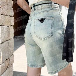 Grote maten damesbroek Designer Letter Badge Denim Shorts Voor Dames Metalen ketting Ontwerp Korte broek Vintage mode Jeans ASOZ