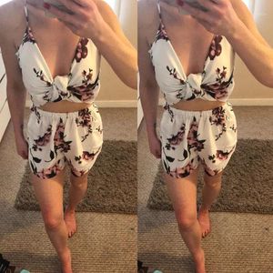 Dames Plus Size Romper Summer Playsuit Culotte Dames Holiday Beach Jumpsuit Bloemenspeelsuitjes met Boog Jumpsuits Rompertjes