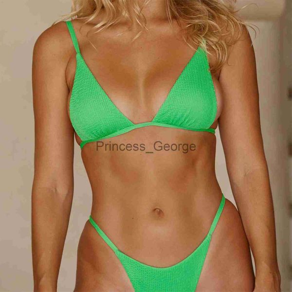 Bikinis maillots de bain grande taille pour femmes ensemble nager nouveau 2023 maillots de bain sans fil natation femmes maillots de bain néon vert taille basse orange maillot de bain bikini chaud x0621