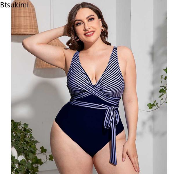 Maillots de bain grande taille pour femmes New Plus Size Simwear Femmes One Piece Vneck Sexy Print Sportswear Maillots de bain pour grosses femmes Big Szie Beachwear Maillots de bain 2023 Z0508