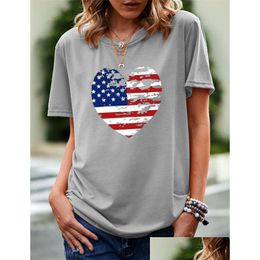 Dames plus size T-shirt Oc-Vinda P0010 grote korte mouw zomer dames nationale vlag patroon cartoon hart top gepersonaliseerde aangepaste Dhoo7