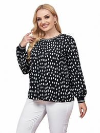 Dames Plus Size Top Lente Fi Elegante Top Geschikt voor Ronde Dames Cott Casual Top t4fi#