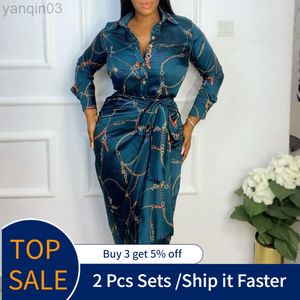 Survêtements grande taille pour femmes 2 pièces ensembles femmes jupe à lacets ensembles de mode costumes femme Vestiods africain manches longues imprimé Blouse travail élégant grande taille L220905