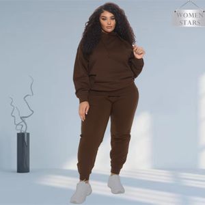 Survêtements grande taille pour femmes Ensemble de survêtement pour femmesEnsemble de deux pièces Sweat-shirts et pantalons de survêtement Casual Jogger Sport Vêtements d'hiverWholesale Drop 230130