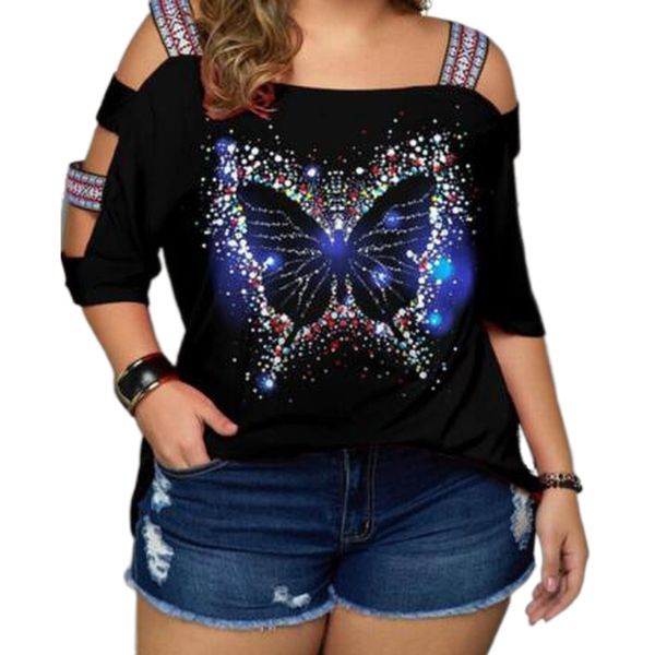 T-shirt grande taille pour femmes 5XL Plus la taille pour les femmes Tops Tenues de vacances pour les femmes Sexy Plus Size Tunics Tops Oversized Hollow Cutout Festival Outfit 230715